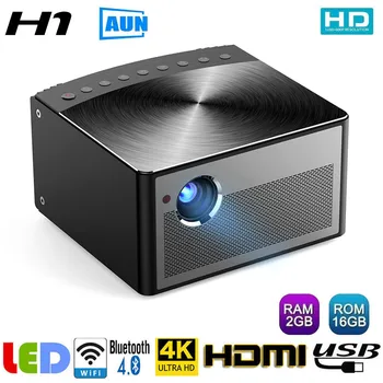 Preise Marca AUN H1 1300ANSIDLP Projektor Full HD 1080P 3D Unterstützung 4K Video Projektor EU 18Dec18