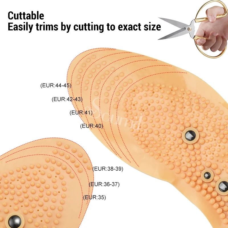 Soumit 1 пара стельки для массажа ног Магнитная терапия колодки для обуви Акупрессура кровообращение стельки для похудения ноги забота о здоровье