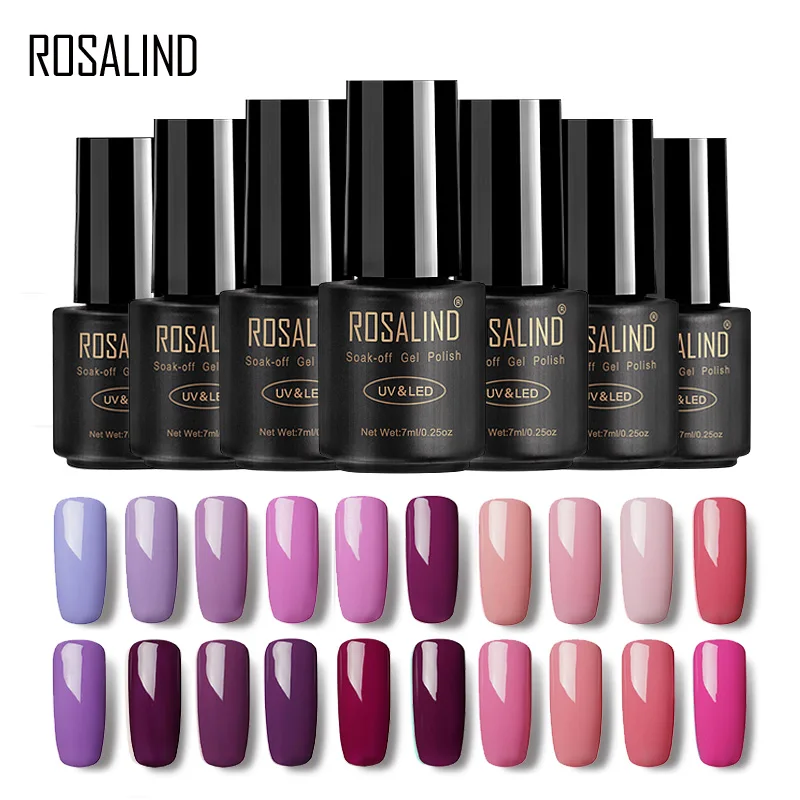 

ROSALIND Gel Varnishes Gel Nail Polish 7ml Soak-off Semi Permanent UV All For Manicure Primer Nail Art Nails Gel Varnish Polish