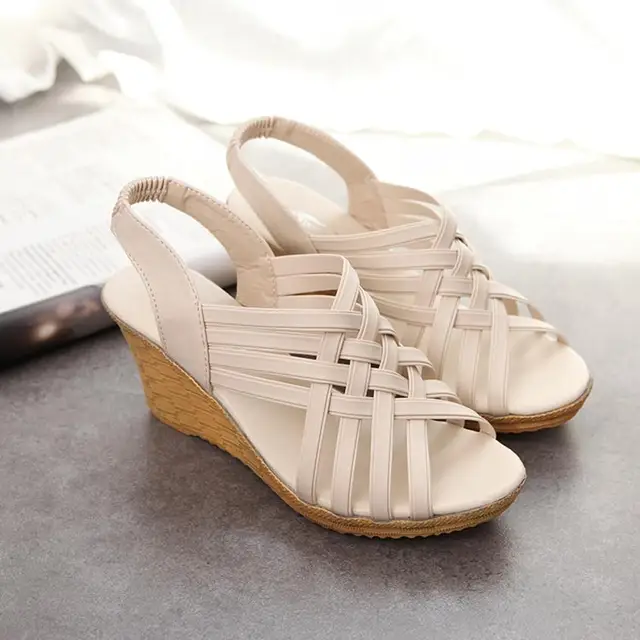 checkered platform sandals