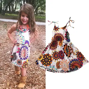 

Tavel Dress Floral Toddler Baby Kids Girls Flower Bohemian Princess Dress Sundress Clothes Delicate pattern August 15