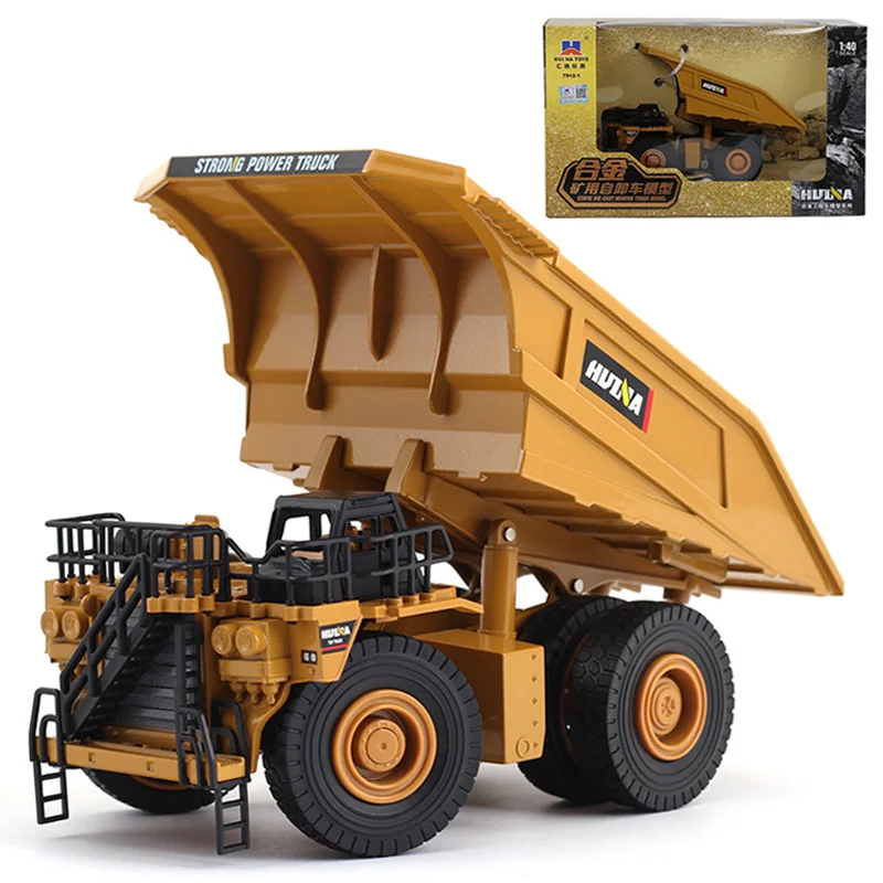 

HUI NA TOYS 1:40 Engineering Truck Toy Static Alloy Mining Trucks Model Collection Toys For Boys Vehicle