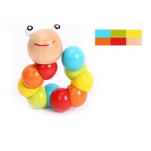 Деревянные шерстяные жуки ярко окрашенные Контурные и в форме детские подарки игрушки раннего развития