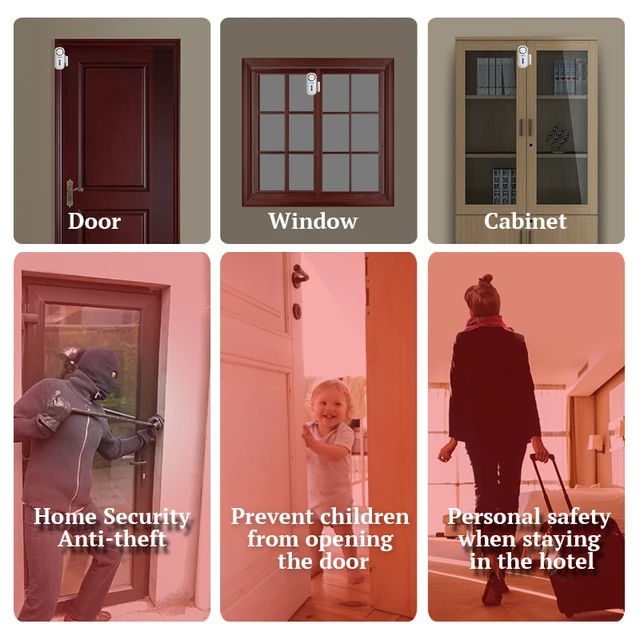 KERUI 120DB Wireless Door/Window Entry Security Burglar Sensor Alarm PIR Magnetic Smart Home Garage System Remote Control Led 4