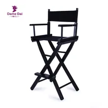 Bar Height Director Chair Natural Black Frame with Cavans Garden Furniture Wooden Portable Folding High Director