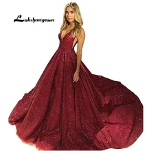 Блестящие Блестки Длинные вечерние платья трапециевидной формы сексуальные женские вечерние платья vestidos de festa longo вечернее платье для выпускного вечера