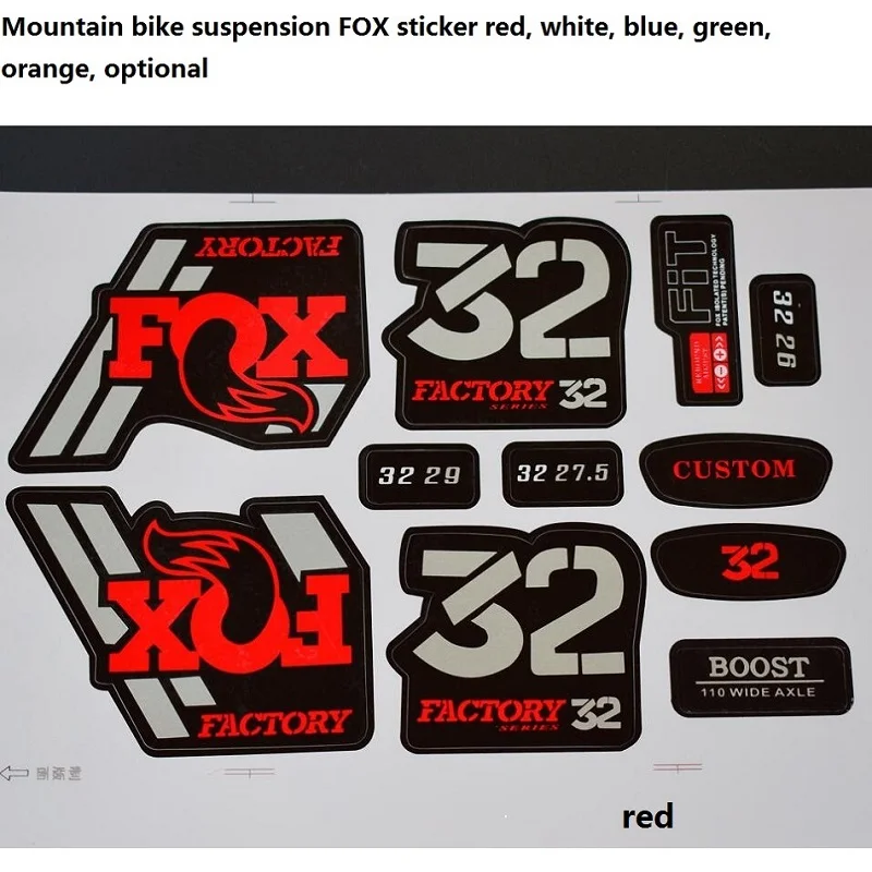 32 мм Лисий стикер Подходит для вилка для горного велосипеда подвесная Велосипедная вилка 26 27,5 29 дюймов - Цвет: Same as picture