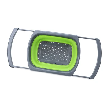 

1Pc TPR plastic telescopic Drain Basket Foldable Filter Water Basket Kitchen Strainer Plastic Vegetable Washing Colanders