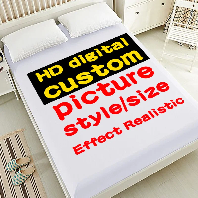 3D HD الرقمية الطباعة مخصص غطاء سرير مع مرونة ، شرشف التوأم كامل الملكة الملك ، غطاء مرتبة 160x200 ، وانخفاض الشحن