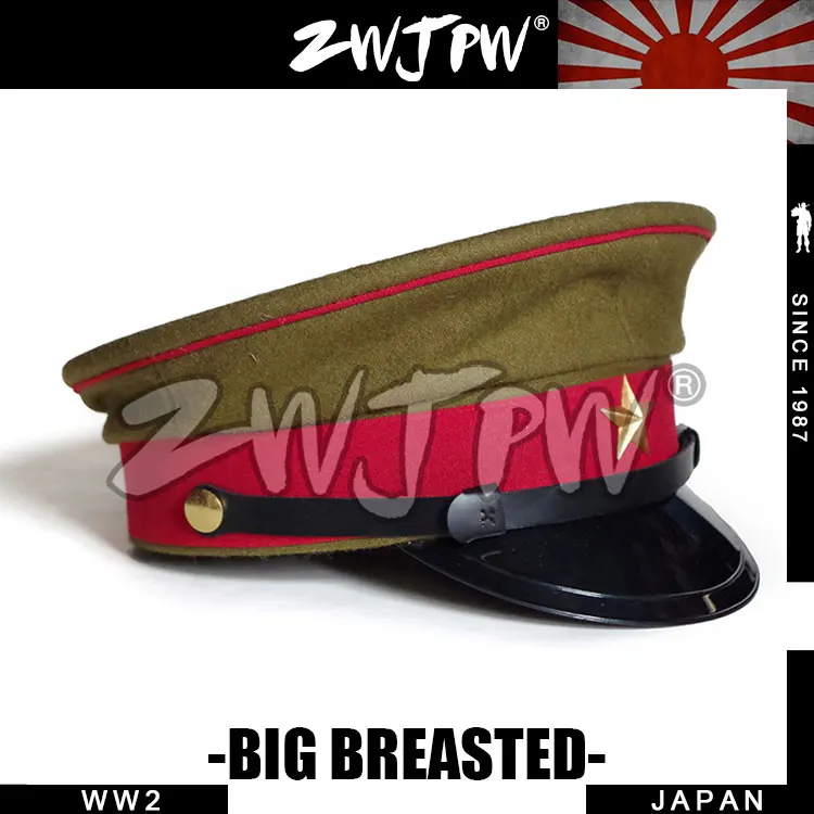 

WW2 WWII JAPANESE ARMY OFFICER SERVICE CAP WOOLEN HAT WITH BADGE JP/401101