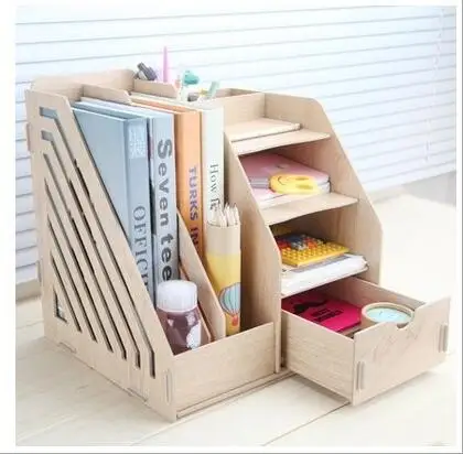 

Household or office supplies Large drawer desktop storage box Wooden file holder Creative file box Wooden racks 04127