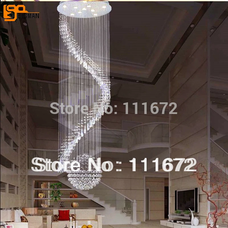 

new big crystal chandelier lamp Dia80*H250cm hotel lobby chandelier staircase light