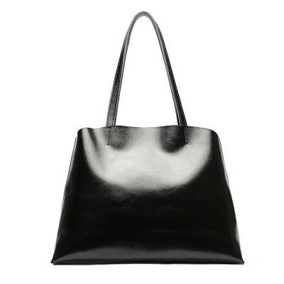 Высокое качество модная женская сумка на плечо из натуральной кожи сумки, повседневные торбы сумки Сумка через плечо - Цвет: Черный