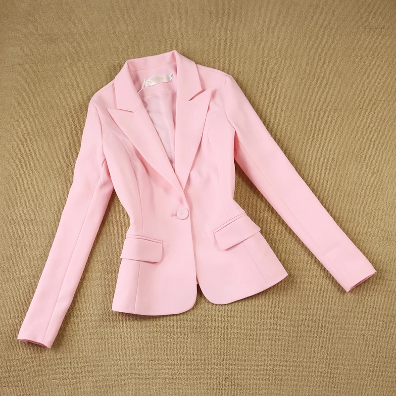 Розовый женский костюм, набор блейзер и 9 очков, брюки, рабочие брюки, костюмы из 2 предметов, офисные женские костюмы, женская одежда, Весенняя Новинка