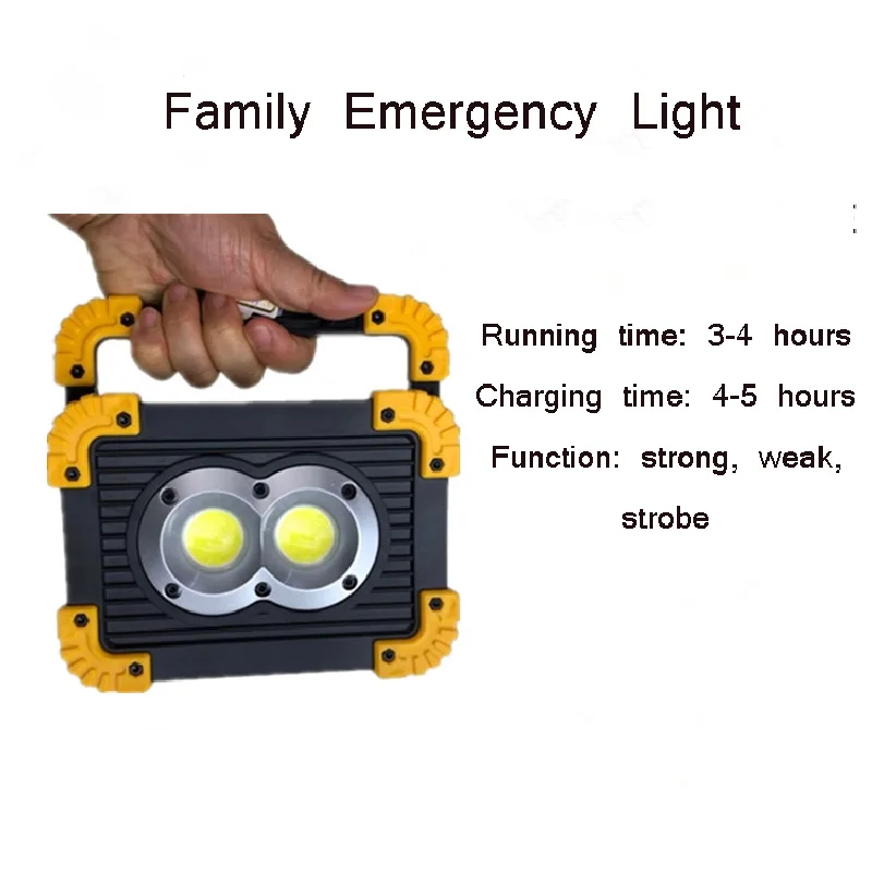 COB зарядки прожектор переносная аварийная лампа 20 Вт кемпинг в полевых условиях аварийное освещение USB мобильный мощность
