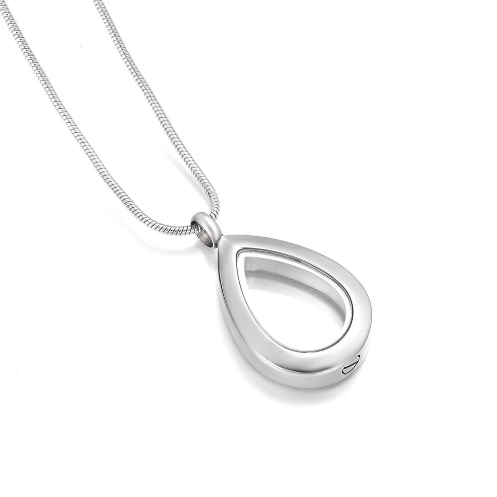 IJD9888 Blank/Crystal Teardrop Stainless Steel Memorial Ashes Locket Necklace With Glass Cremation Urn Jewelry For Women | Украшения и