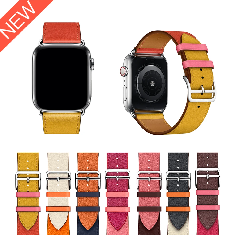 

New Official Genuine Leather Band For Apple Watch 4 44mm 40mm Series 4 3 2 40mm Single Tour Band Strap For IWatch 42mm 38mm