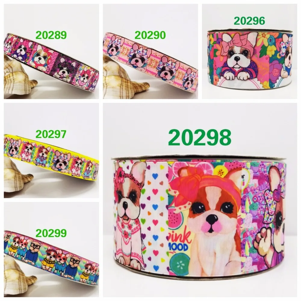 

Free shipping 50 yard per size cartoon ribbon printed grosgrain ribbon 20299