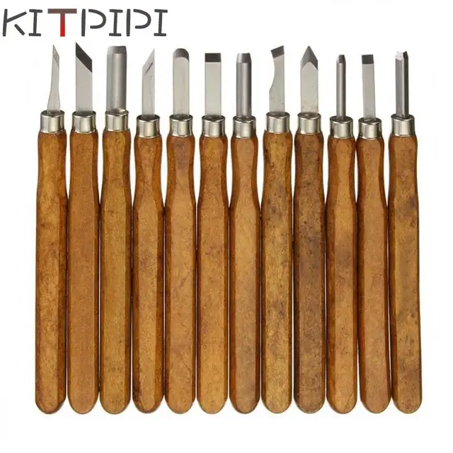 KITPIPI Wood Handle 13pcs Scalpel Tools Wood Carving Tools Set Cutter Woodcut Knife Hand Tool Kit DKD8199