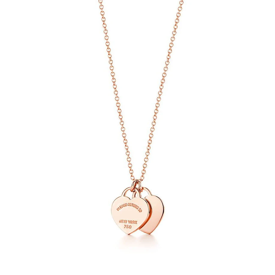 

Kaliyah 100% Double Penguin Silver Sterling Gold Pink Collar Heart Blocking Hole Of Women Present Clavicle Accessories