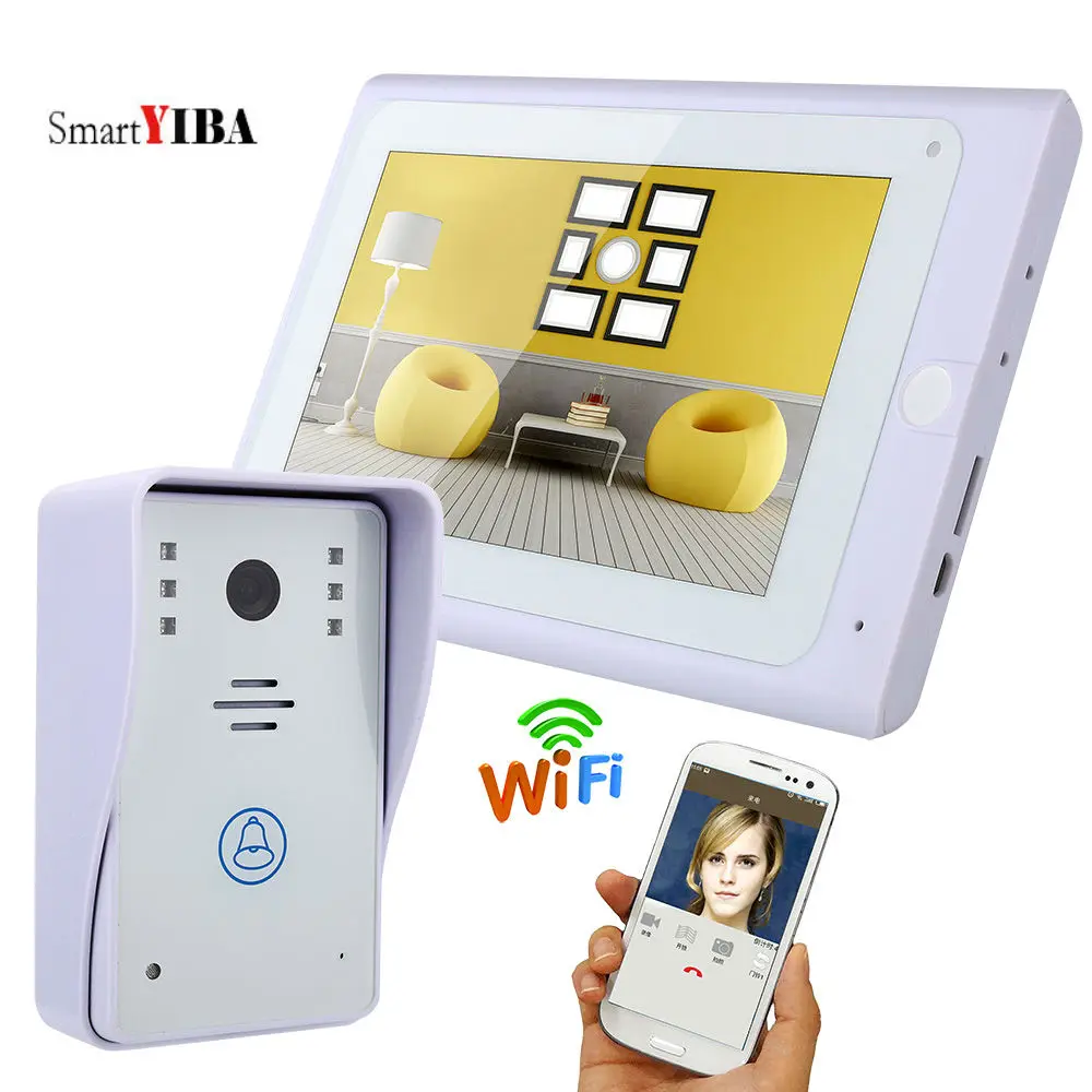 SmartYIBA 7 Inch Screen Wifi Wireless Video Door Phone Doorbell Camera