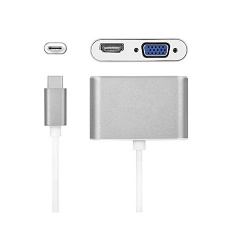 USBC к HDMI 4K 30 Hz VGA адаптер USB 3,1 type C USB-C к VGA HDMI видео конвертеры адаптер для нового Macbook Pro/Chromebook Pix