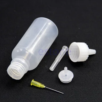 

U119 5x 50ml plastic Clear Liquid Bottle For Rosin Solder Flux Paste With 1 Needle New