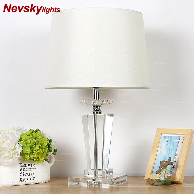 white crystal table lamp