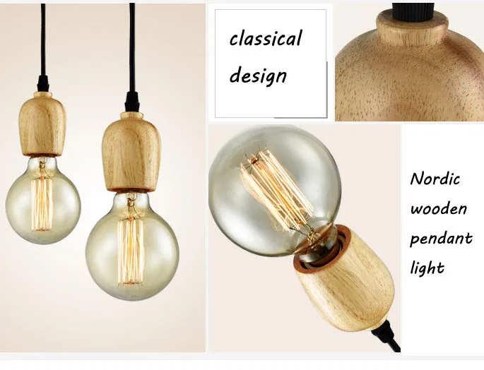 Modern Hanging Wood Pendant Light Simple Indoor Lighting Wooden Nordic Pendant Lamp Restaurant Bar Living Bedroom Lighting  (1)