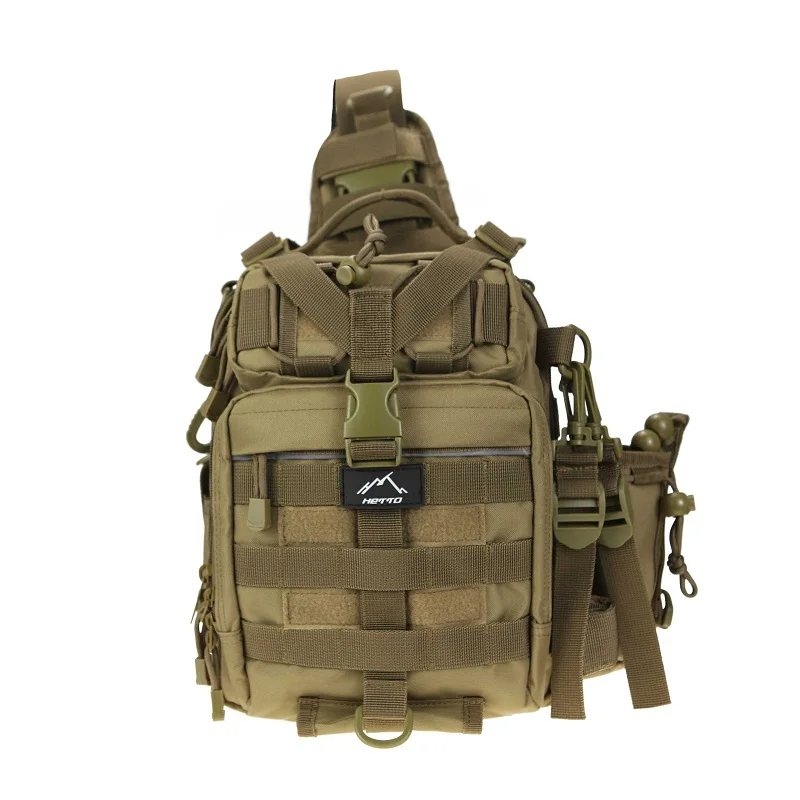 Hetto Tactiacl Bag Waterproof Outdoor Sports Bag Hiking Camping Backpack Multifunctioanl One Shoulder Bag Travel Chest Bag 