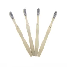 4 шт./компл. 19 см плоская волнистая ручка древесный уголь мягкая щетина натуральная бамбуковая дорожная зубная щетка зуб зубы Чистка уход за полостью рта инструмент щетка