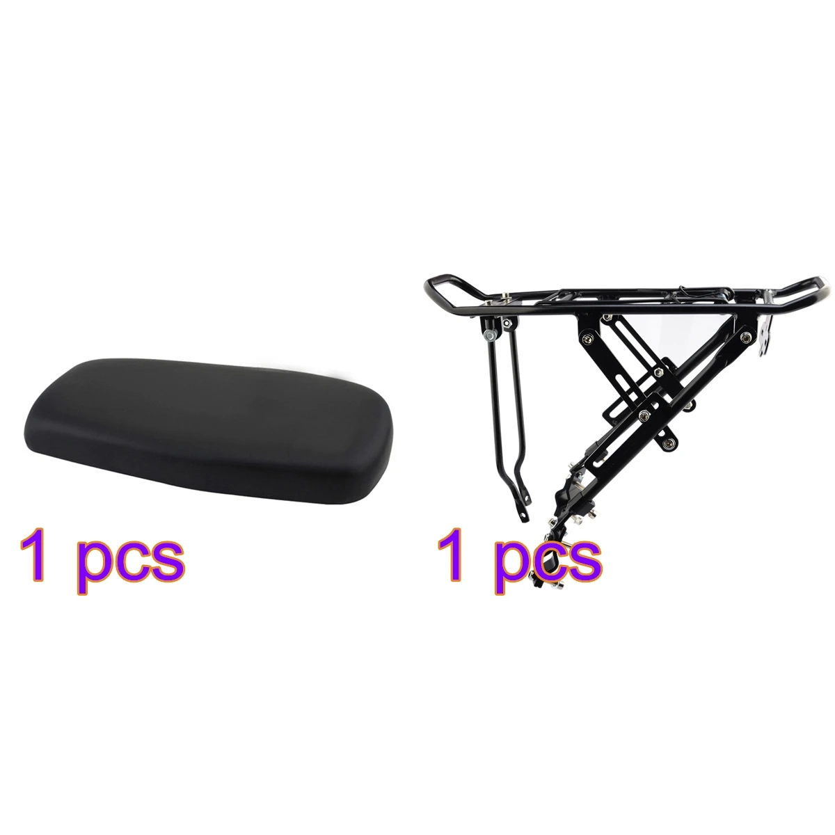 

65KG Bicycle Rack Bike Step V-Brake Cargo Shelf MTB Bike Back Seat for Children Kids Bicycle Saddle PU Cushion Bike Stand
