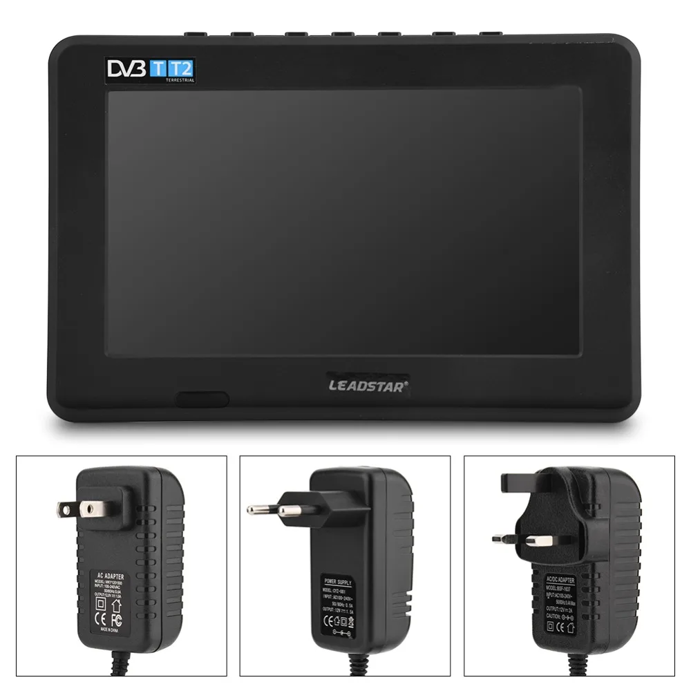 

LEADSTAR 7 Inch Portable Digital HD TV Digital Analog Television Receiver Antenna DVB-T2 TV Support TF Card Audio Video For Car