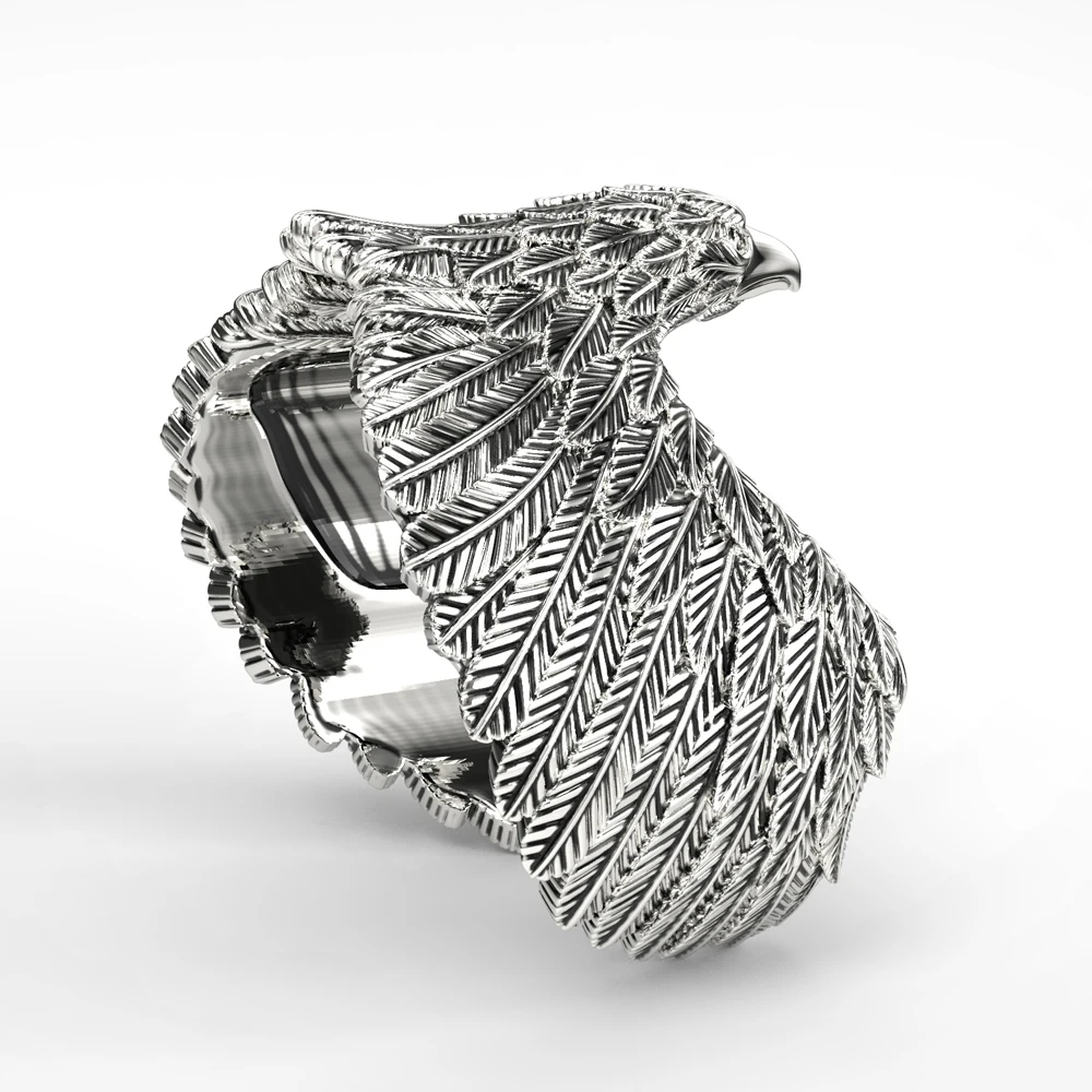 925 пробы Серебряное регулируемое античное кольцо с крыльями орла мужские ювелирные изделия