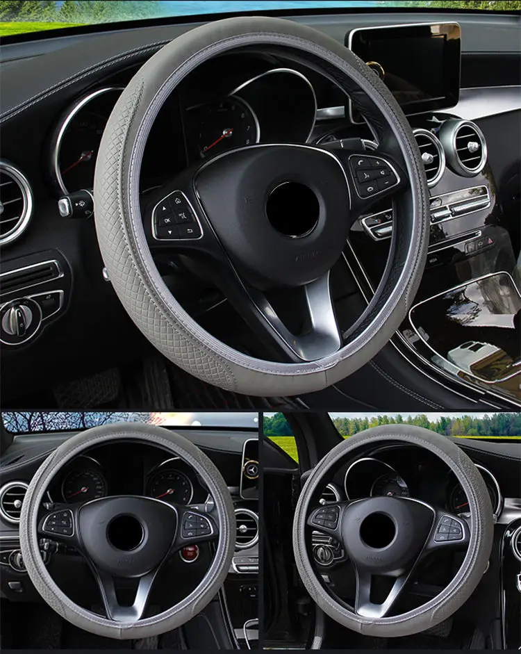 Универсальный D/Circle стильный тисненый кожаный чехол для рулевого колеса автомобиля 38 см автомобильный стиль спортивный Противоскользящий автомобильный чехол для рулевого колеса