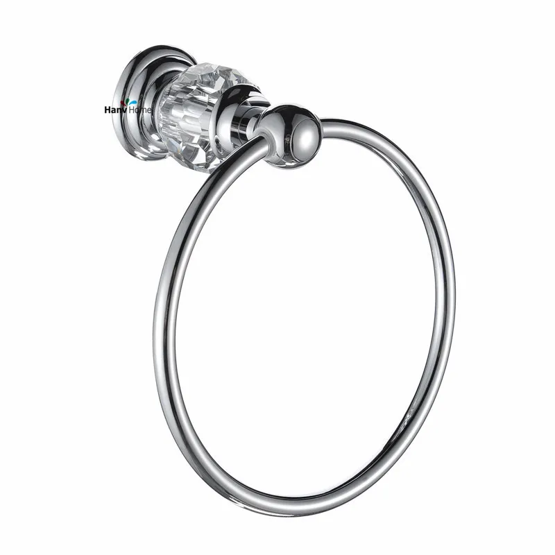 Luxury Crystal & Brass Chrome Towel Ring, Silver Towel Holder, Towel Bar Bathroom Accessories,Free Shipping luxury brass gold towel ring towel holder towel bar bathroom accessories free shipping