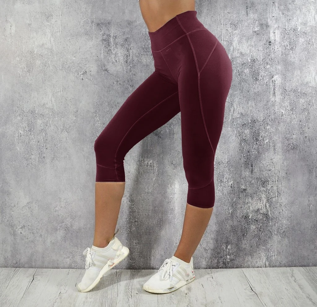 Женские обтягивающие штаны для йоги Sfit спортивные однотонные леггинсы с высокой