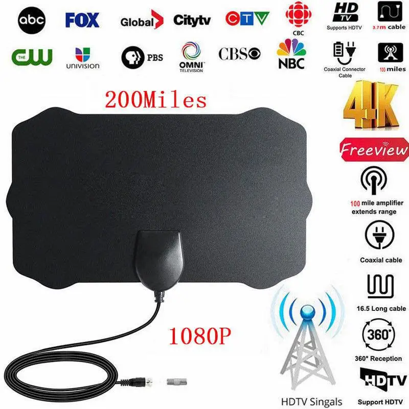 EastVita HDTV 1080p  200 Mile Range Indoor Antenna TV Digital HD Skywire 4K Digital Antenna