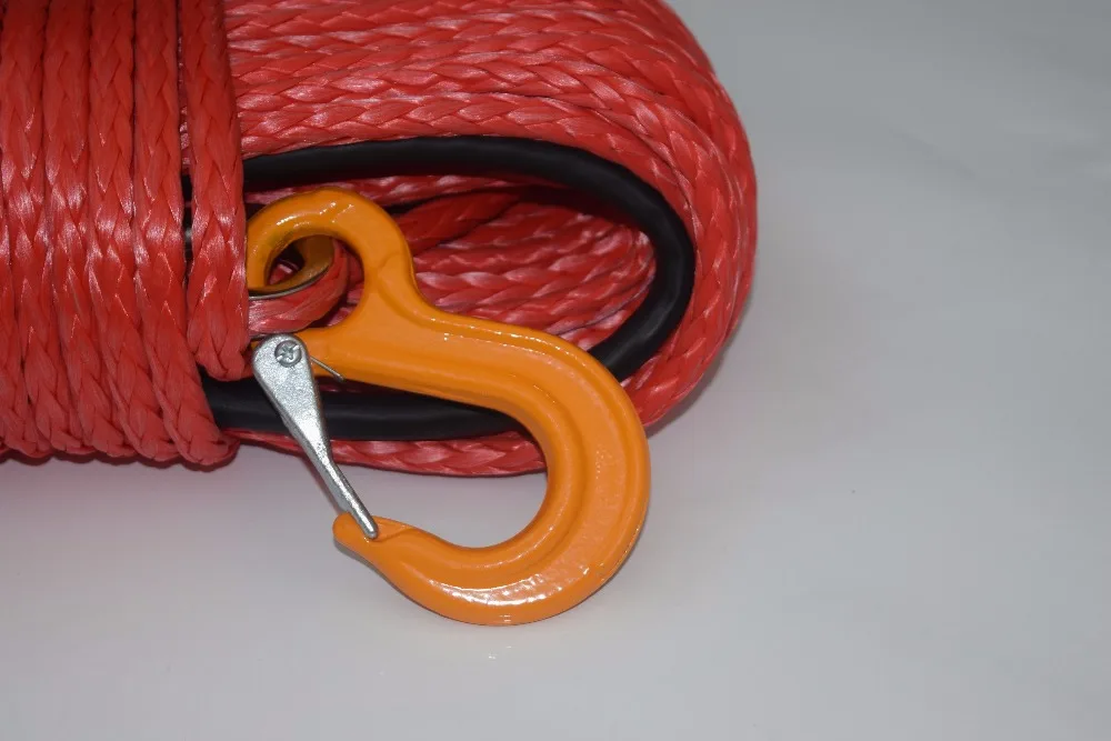 الأحمر 10 ملليمتر * 45 متر حبل ل أتف ونش كهربائي ، الاصطناعية حبل رفع ، أتف ونش كابل ، 4x4 ثانية الطرق الوعرة أجزاء, الأطياف حبل