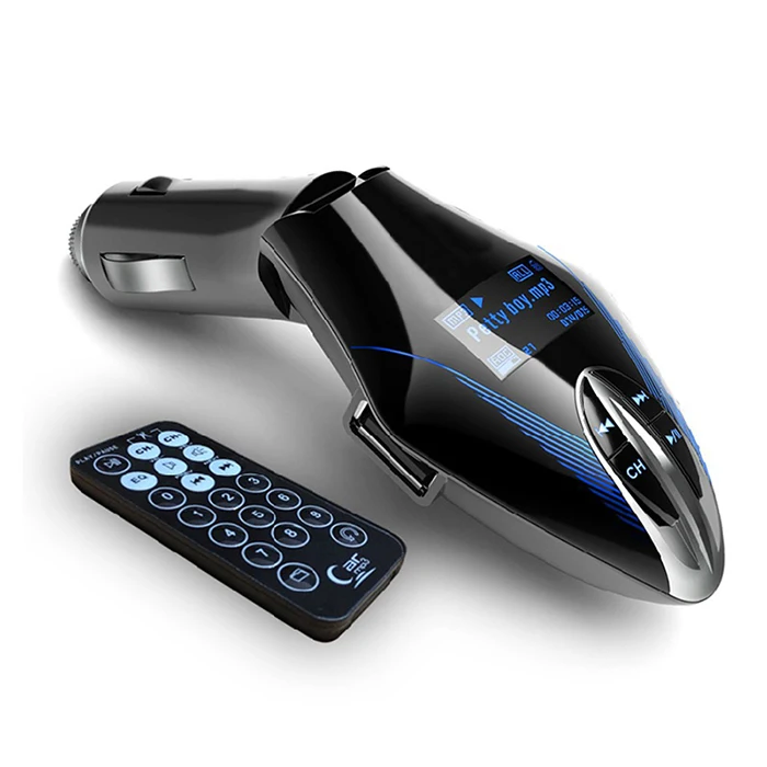 Беспроводной fm-передатчик Автомобильный Mp3 плеер 3 цвета ЖК-экран Автомобильный аудио MP3 музыкальный плеер fm-модулятор с пультом дистанционного управления - Название цвета: blue
