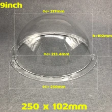 9 дюймов крытый Открытый акриловый/ПК прозрачный чехол предварительно Просверленный отверстие cctv-камеры видеонаблюдения безопасности купольный протектор корпус 250x102 мм