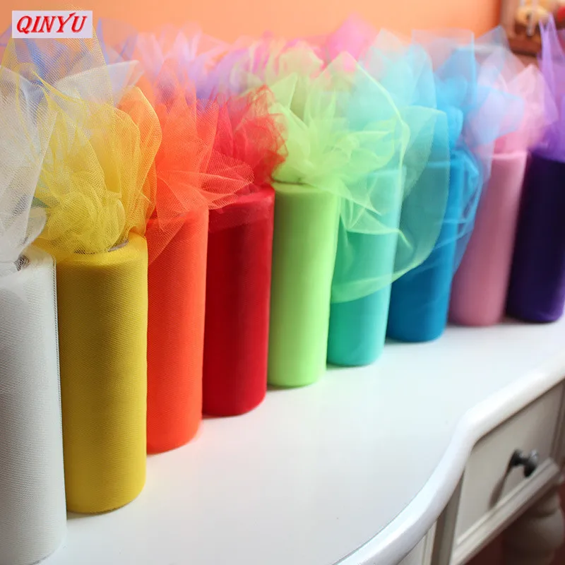 

15CM*22M Tulle Roll Colorful Sheer DIY Organza Fabric For Wedding decoration,backdrop curtain and table decoration 5Z SH759