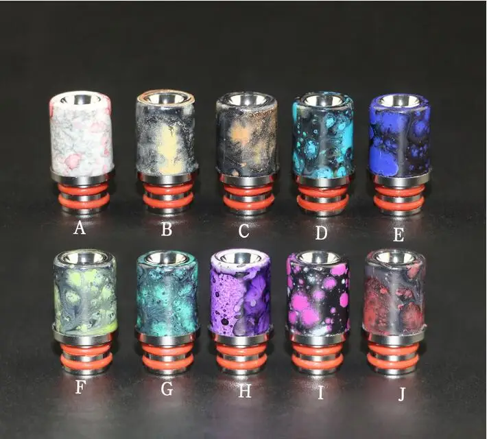 Ecig Drip Tips Colorful Stainless Steel 510 Drip Tip Resin Vape Mouthpiece for 510 thread E