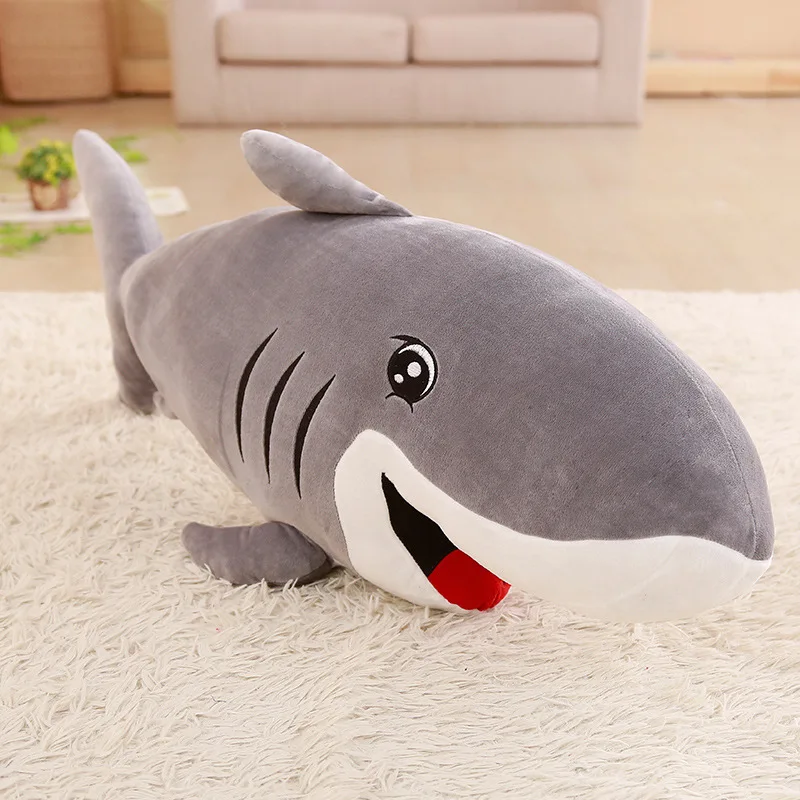 Cute 50-120cm Big Size Funny Kawaii Shark Plush Toy Soft Appease Cushion Doll For Children Girls Animal Reading Pillow Ba