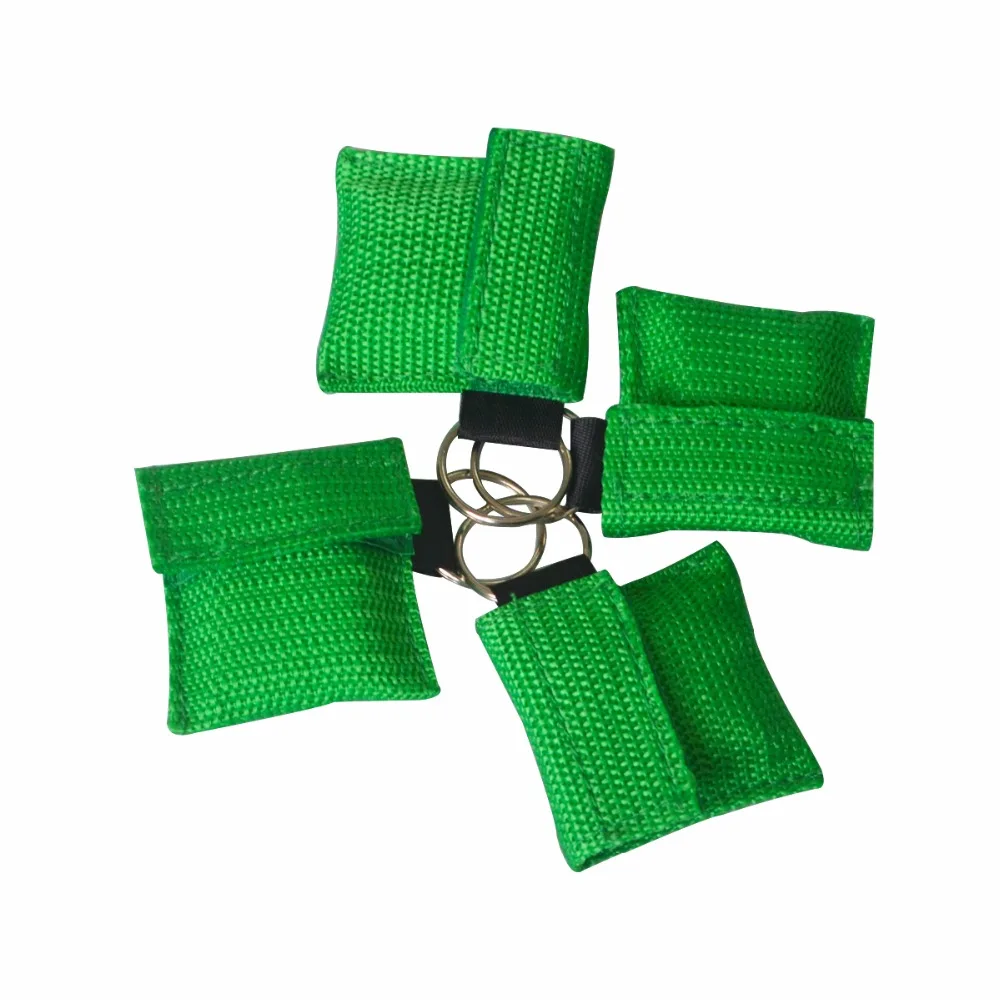 50Pcs/Pack Mini New CPR Resuscitator Mask With Keychain Key Ring CPR Face Shield Mouth To Mouth Breathing Emergency Rescue Kit