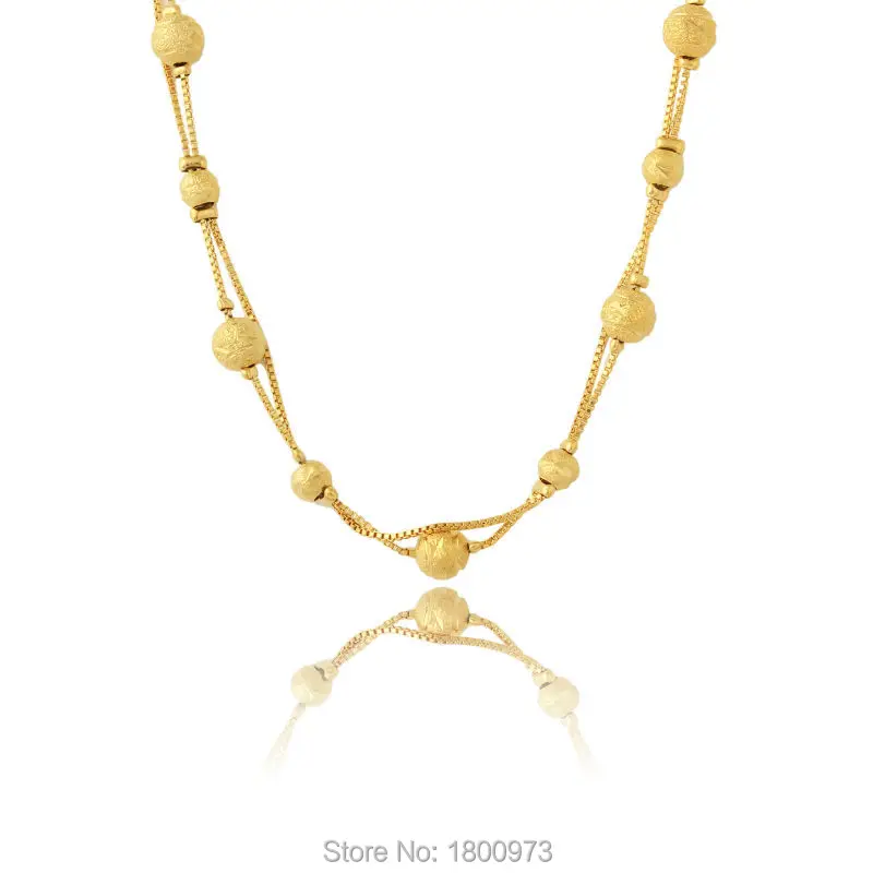 

Adixyn Gold Ball Necklace18K Gold Color Chain & Link Necklace Trendy Chokers Necklaces Women&Men Gifts