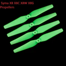 Novo 4 PCS Verde Luminoso Lâminas Hélices Peças De Reposição para Syma Quadcopter X8 X8C X8W X8G RC Drone Entrega Gratuita