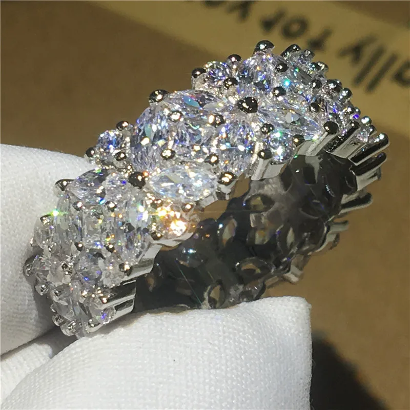 Handmade Eternity Jewelry 925 Sterling silver ring AAAAA Zircon Cz