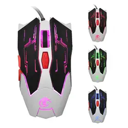 Mosunx мышь HXSJ X100 эргономичный проводной программируемый Gaming Mouse с 6 кнопками светодиодная подсветка td0702 челнока