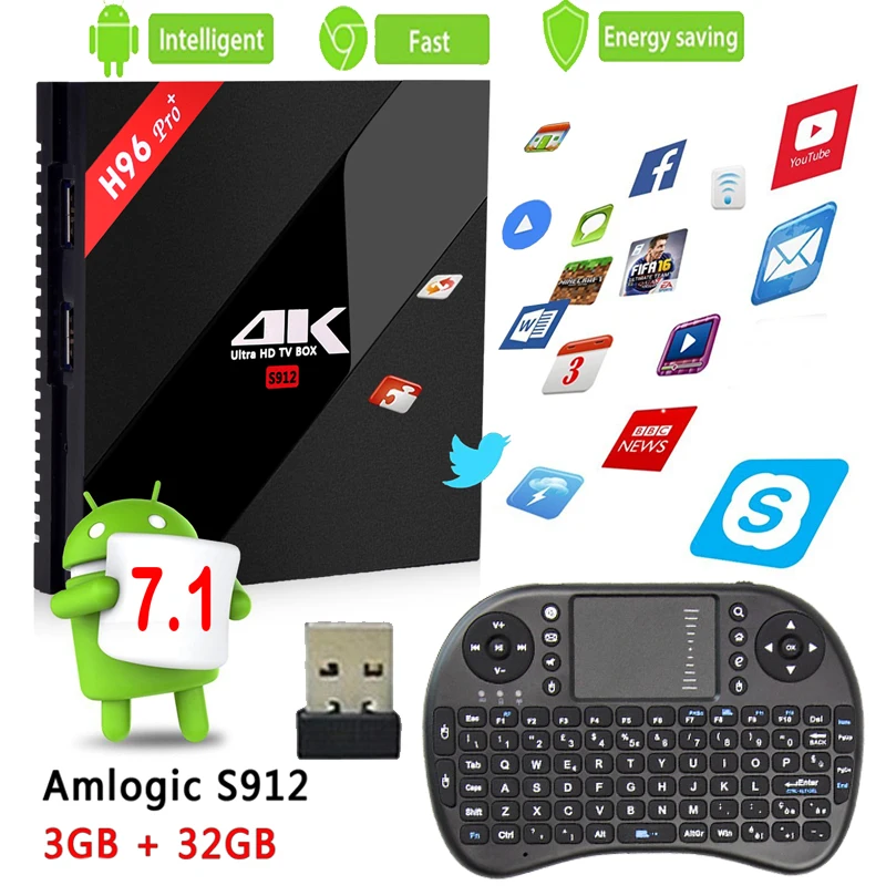 

Europe iptv subscription H96pro+ Smart Android TV Box Android 7.1 Amlogic S912 Octa Core UHD 4K 3GB/32GB Mini PC 2.4G & 5G WiFi